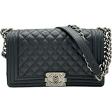 シャネル CHANEL ボーイシャネル25 A67086 ブラック シルバー金具 キャビアスキン レディース ショルダーバッグ