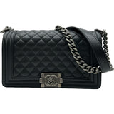 シャネル CHANEL ボーイシャネル25 A67086 ブラック シルバー金具 キャビアスキン レディース ショルダーバッグ