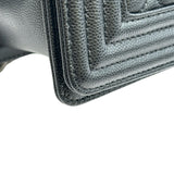 シャネル CHANEL ボーイシャネル25 A67086 ブラック シルバー金具 キャビアスキン レディース ショルダーバッグ