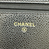 シャネル CHANEL マトラッセチェーンウォレット AP0250 ブラック ゴールド金具 キャビアスキン レディース ショルダーバッグ