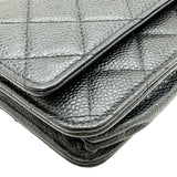 シャネル CHANEL マトラッセチェーンウォレット AP0250 ブラック ゴールド金具 キャビアスキン レディース ショルダーバッグ