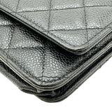 シャネル CHANEL マトラッセチェーンウォレット AP0250 ブラック ゴールド金具 キャビアスキン レディース ショルダーバッグ