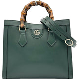 グッチ GUCCI ダイアナミディアムトートバッグ 853226 グリーン ゴールド金具 レザー レディース ショルダーバッグ