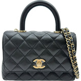 シャネル CHANEL ココハンドルXXS AS2215 ブラック ゴールド金具 キャビアスキン レディース ショルダーバッグ