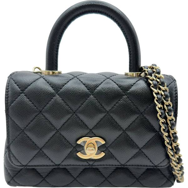 シャネル CHANEL ココハンドルXXS AS2215 ブラック ゴールド金具