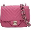 シャネル CHANEL ミニマトラッセ18シェブロン A35200 30番台 ピンク シルバー金具 ラムスキン レディース ショルダーバッグ