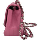 シャネル CHANEL ミニマトラッセ18シェブロン A35200 30番台 ピンク シルバー金具 ラムスキン レディース ショルダーバッグ