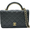 シャネル CHANEL マトラッセトップハンドルチェーンウォレット ブラック ゴールド金具 ラムスキン レディース ショルダーバッグ