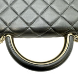 シャネル CHANEL マトラッセトップハンドルチェーンウォレット ブラック ゴールド金具 ラムスキン レディース ショルダーバッグ