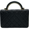 シャネル CHANEL マトラッセトップハンドルチェーンウォレット ブラック ゴールド金具 ラムスキン レディース ショルダーバッグ