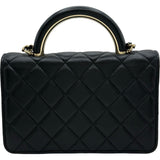 シャネル CHANEL マトラッセトップハンドルチェーンウォレット ブラック ゴールド金具 ラムスキン レディース ショルダーバッグ