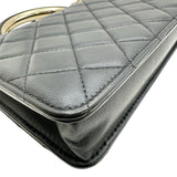 シャネル CHANEL マトラッセトップハンドルチェーンウォレット ブラック ゴールド金具 ラムスキン レディース ショルダーバッグ