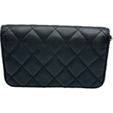 シャネル CHANEL マトラッセチェーンポーチ ブラック ゴールド金具 ラムレザー レディース ポーチ