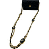 シャネル CHANEL マトラッセチェーンポーチ ブラック ゴールド金具 ラムレザー レディース ポーチ