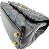シャネル CHANEL ココハンドルXXS AS2215 ブラック ゴールド金具 ラムレザー レディース ハンドバッグ