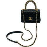 シャネル CHANEL ココハンドルXXS AS2215 ブラック ゴールド金具 ラムレザー レディース ハンドバッグ