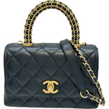 シャネル CHANEL ココハンドルXXS AS2215 ブラック ゴールド金具 ラムレザー レディース ハンドバッグ