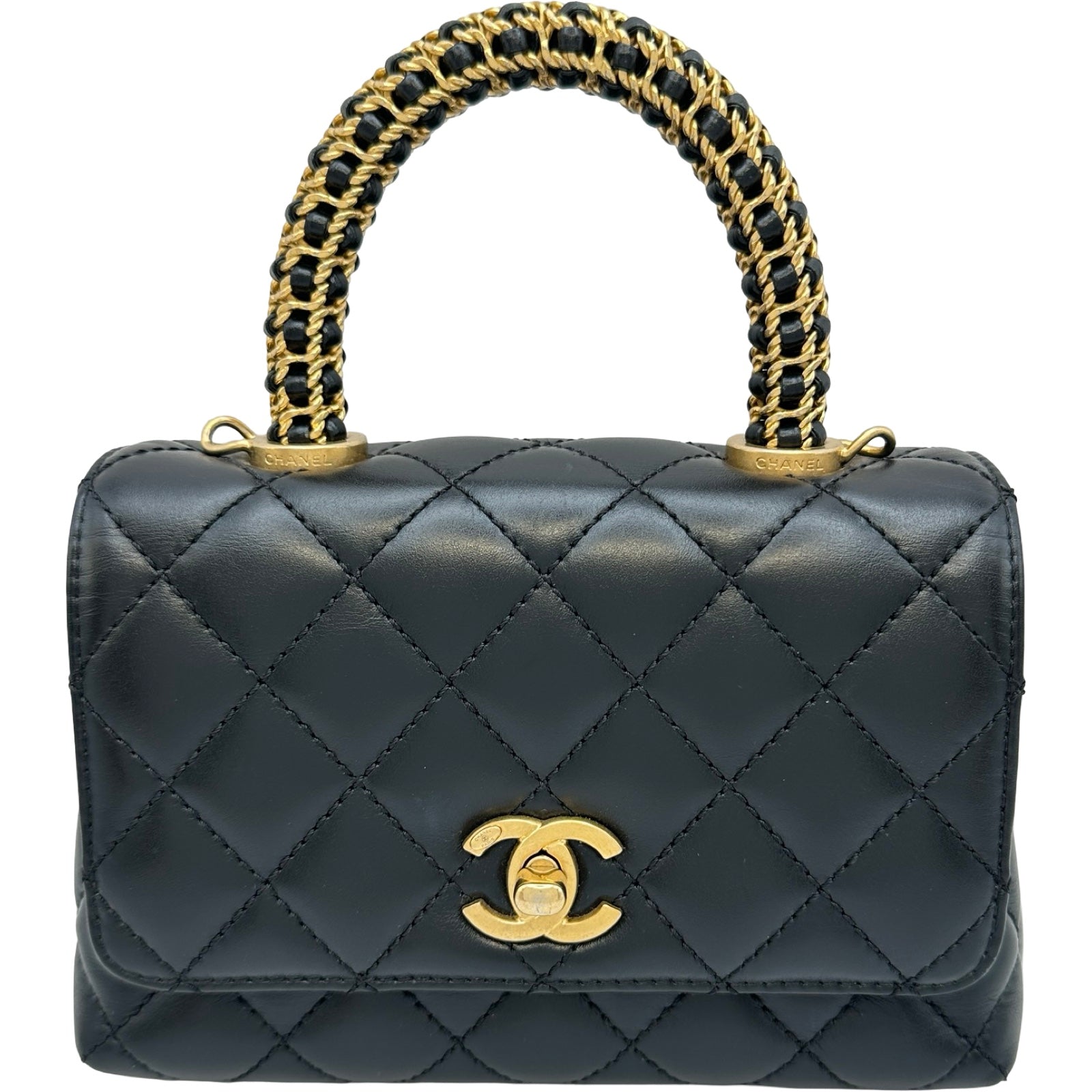 シャネル CHANEL ココハンドルXXS AS2215 ブラック ゴールド金具