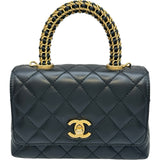 シャネル CHANEL ココハンドルXXS AS2215 ブラック ゴールド金具 ラムレザー レディース ハンドバッグ