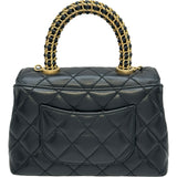 シャネル CHANEL ココハンドルXXS AS2215 ブラック ゴールド金具 ラムレザー レディース ハンドバッグ