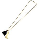 エルメス HERMES アミュレットマロキニエケリーネックレス ブラウン ゴールド金具 メタル・バッファローホーン アクセサリー