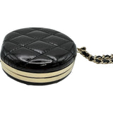 シャネル CHANEL チェーンストラップミラー 31番台 ブラック ゴールド金具 パテント・メタル レディース 手鏡・コンパクト
