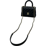 シャネル CHANEL ココハンドルXXS AS2215 ブラック ゴールド金具 キャビアスキン レディース ハンドバッグ