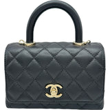 シャネル CHANEL ココハンドルXXS AS2215 ブラック ゴールド金具 キャビアスキン レディース ハンドバッグ