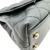 シャネル CHANEL ココハンドルXXS AS2215 ブラック ゴールド金具 キャビアスキン レディース ハンドバッグ