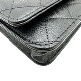 シャネル CHANEL マトラッセチェーンウォレット AP0250 ブラック ゴールド金具 キャビアスキン レディース 長財布