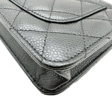 シャネル CHANEL マトラッセチェーンウォレット AP0250 ブラック ゴールド金具 キャビアスキン レディース 長財布