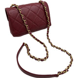 シャネル CHANEL マトラッセチェーンショルダーバッグ AS2633 レッド系 ゴールド金具 ラムスキン レディース ショルダーバッグ