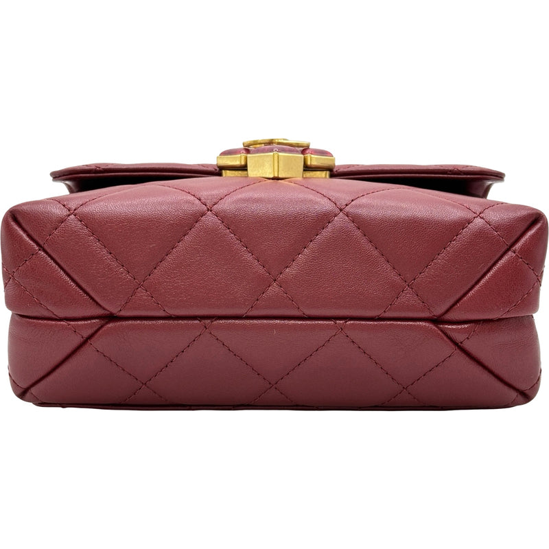 シャネル CHANEL マトラッセチェーンショルダーバッグ AS2633 レッド系