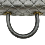 シャネル CHANEL ココハンドルXS A92990 シルバー ゴールド金具 キャビアスキン レディース ハンドバッグ