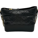 シャネル CHANEL ガブリエルドゥシャネルラージホーボー A93825 28番台 ブラック シルバー/ゴールド金具 エイジドカーフ レディース ショルダーバッグ