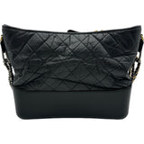 シャネル CHANEL ガブリエルドゥシャネルラージホーボー A93825 28番台 ブラック シルバー/ゴールド金具 エイジドカーフ レディース ショルダーバッグ