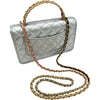 シャネル CHANEL マトラッセトップハンドルチェーンウォレット シルバー ゴールド金具 ラムスキン レディース ショルダーバッグ