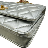 シャネル CHANEL マトラッセトップハンドルチェーンウォレット シルバー ゴールド金具 ラムスキン レディース ショルダーバッグ