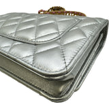 シャネル CHANEL マトラッセトップハンドルチェーンウォレット シルバー ゴールド金具 ラムスキン レディース ショルダーバッグ