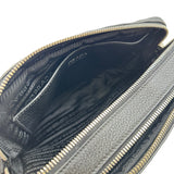 プラダ PRADA スモールレザーショルダーバッグ 1BH082 ブラック シルバー金具 レザー レディース ショルダーバッグ