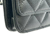 シャネル CHANEL マトラッセチェーンウォレット AP0250 ブラック シルバー金具 キャビアスキン レディース ショルダーバッグ