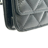 シャネル CHANEL マトラッセチェーンウォレット AP0250 ブラック シルバー金具 キャビアスキン レディース ショルダーバッグ