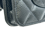 シャネル CHANEL マトラッセチェーンウォレット AP0250 ブラック シルバー金具 キャビアスキン レディース ショルダーバッグ