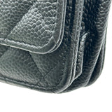 シャネル CHANEL マトラッセチェーンウォレット AP0250 ブラック シルバー金具 キャビアスキン レディース ショルダーバッグ
