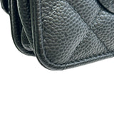 シャネル CHANEL マトラッセチェーンウォレット AP0250 ブラック シルバー金具 キャビアスキン レディース ショルダーバッグ
