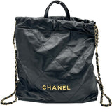 シャネル CHANEL CHANEL22 バックパック AS3859 ブラック ゴールド金具 シャイニーカーフスキン レディース リュック・デイパック
