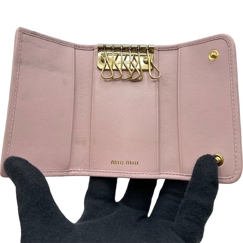 ミュウミュウ miu miu 6連キーケース 5PG222 ピンク ゴールド金具