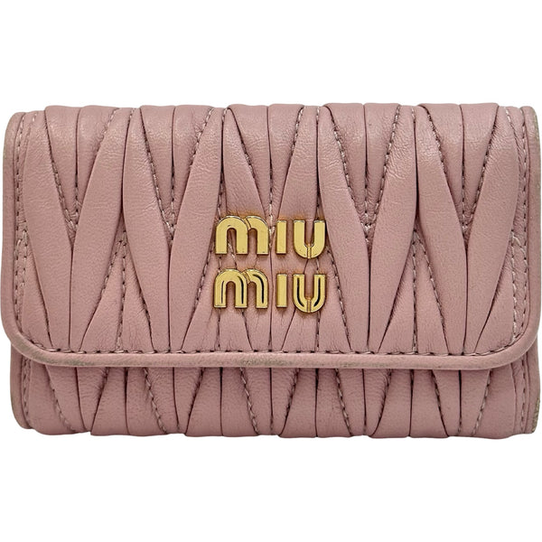 ミュウミュウ miu miu 6連キーケース 5PG222 ピンク ゴールド金具