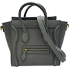 セリーヌ CELINE ラゲージナノショッパー 189243 グレー系 ゴールド金具 ドラムドカーフスキン レディース ショルダーバッグ