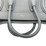 セリーヌ CELINE ラゲージナノショッパー 189243 グレー系 ゴールド金具 ドラムドカーフスキン レディース ショルダーバッグ